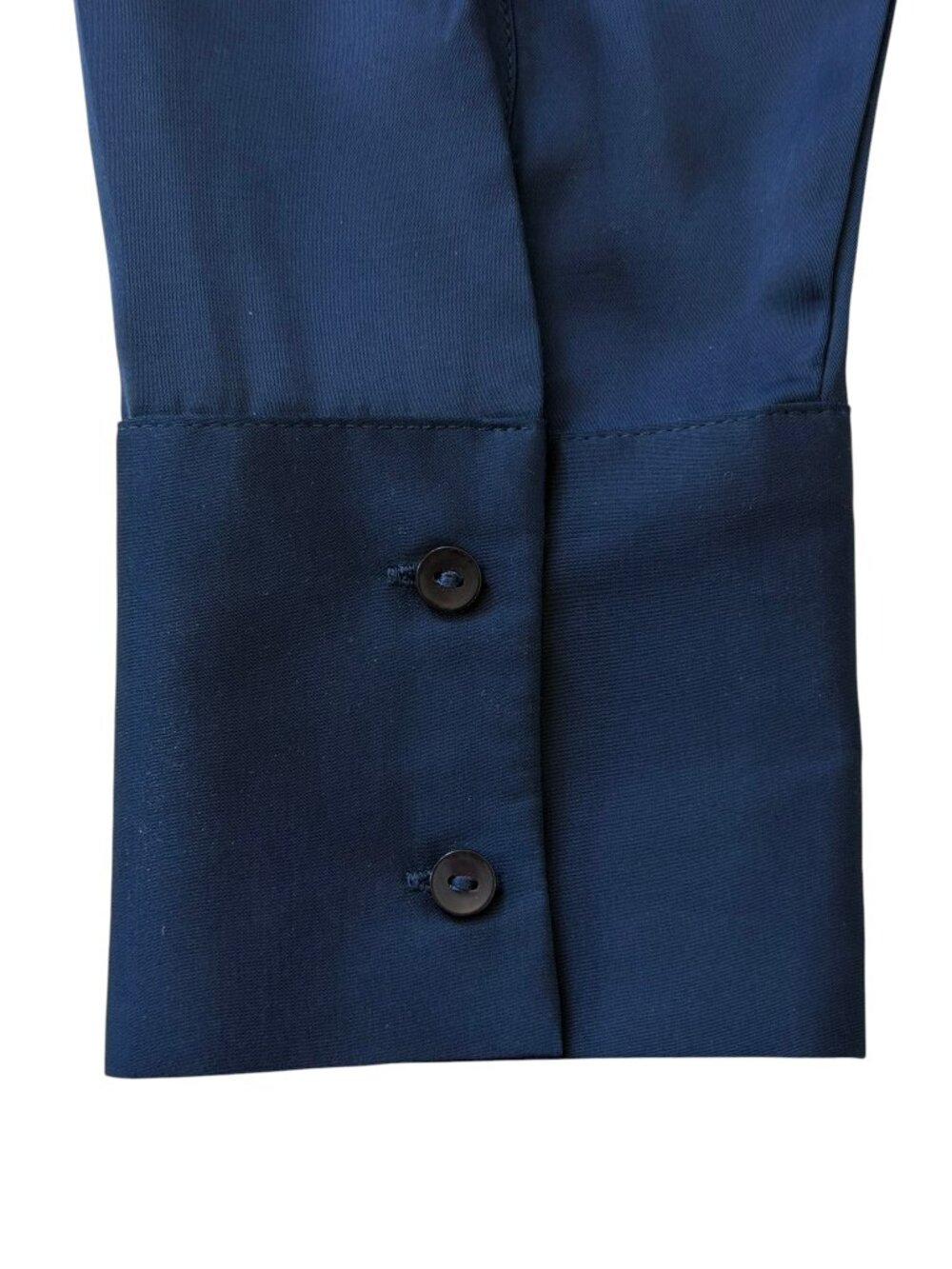 Abercrombie & Fitch Satin Relaxed Button Up Long Sleeve Blouse Navy Blue Large - Picture 5 of 11